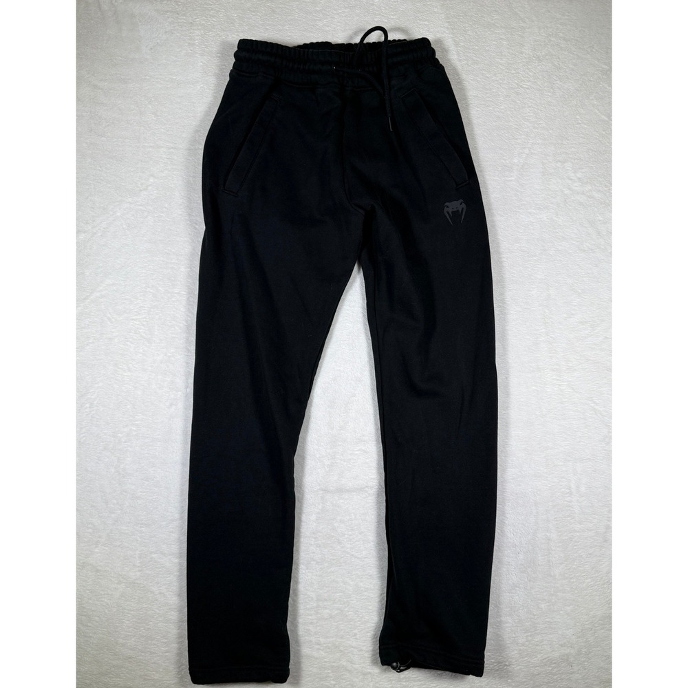 Venum Black Jogger Sweatpants Logo Drawstring Waist Athletic Gym‎ Mens Size S